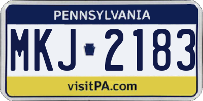PA license plate MKJ2183