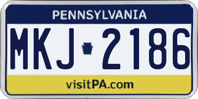PA license plate MKJ2186