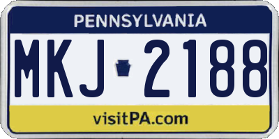 PA license plate MKJ2188