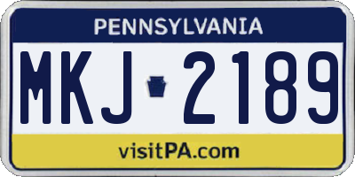 PA license plate MKJ2189