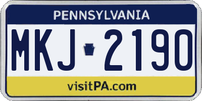 PA license plate MKJ2190