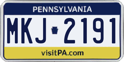 PA license plate MKJ2191