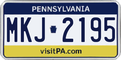 PA license plate MKJ2195