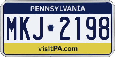 PA license plate MKJ2198