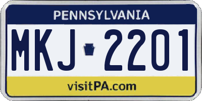 PA license plate MKJ2201