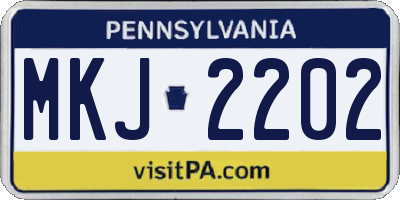 PA license plate MKJ2202
