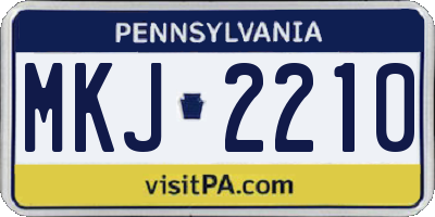 PA license plate MKJ2210