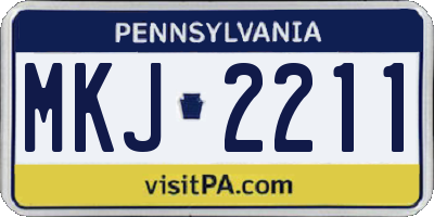 PA license plate MKJ2211