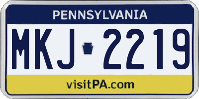 PA license plate MKJ2219