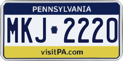 PA license plate MKJ2220