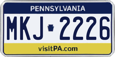 PA license plate MKJ2226