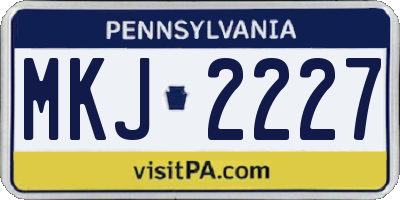 PA license plate MKJ2227