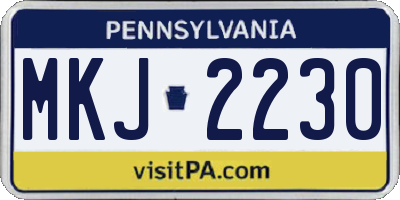 PA license plate MKJ2230