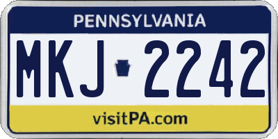 PA license plate MKJ2242