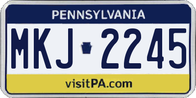 PA license plate MKJ2245