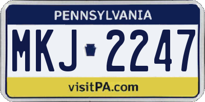 PA license plate MKJ2247