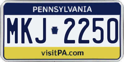 PA license plate MKJ2250