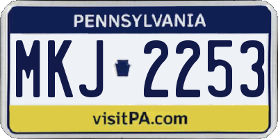 PA license plate MKJ2253