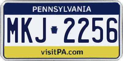 PA license plate MKJ2256