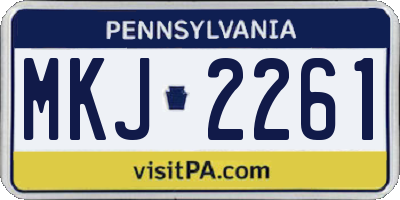 PA license plate MKJ2261