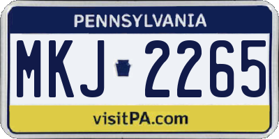 PA license plate MKJ2265