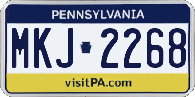 PA license plate MKJ2268