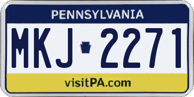 PA license plate MKJ2271