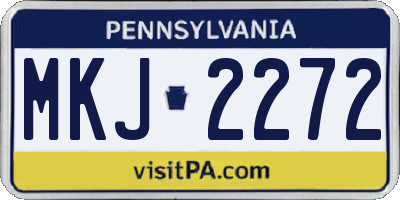 PA license plate MKJ2272