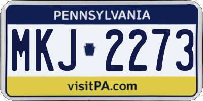 PA license plate MKJ2273