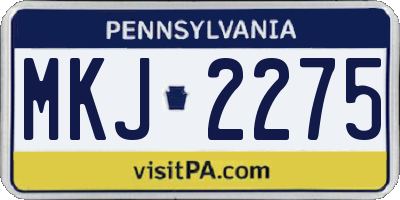 PA license plate MKJ2275