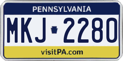 PA license plate MKJ2280