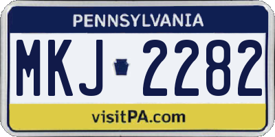 PA license plate MKJ2282