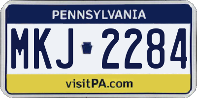 PA license plate MKJ2284