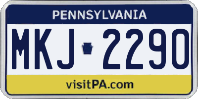 PA license plate MKJ2290