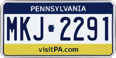 PA license plate MKJ2291