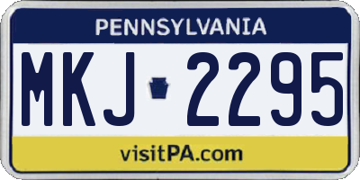 PA license plate MKJ2295