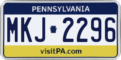 PA license plate MKJ2296