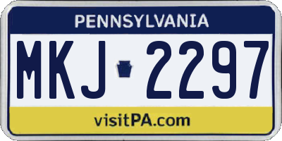 PA license plate MKJ2297