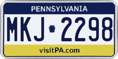 PA license plate MKJ2298