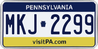 PA license plate MKJ2299