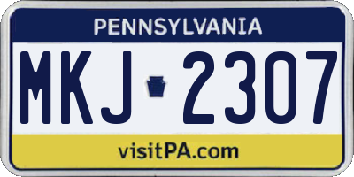 PA license plate MKJ2307