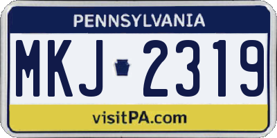 PA license plate MKJ2319