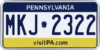 PA license plate MKJ2322
