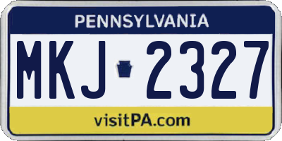 PA license plate MKJ2327