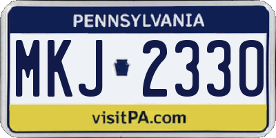 PA license plate MKJ2330