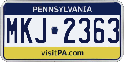 PA license plate MKJ2363