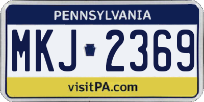 PA license plate MKJ2369