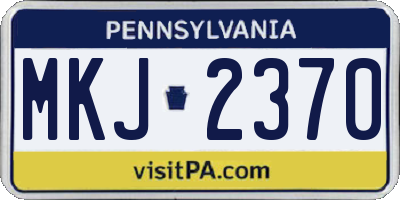 PA license plate MKJ2370