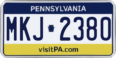 PA license plate MKJ2380