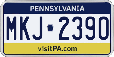 PA license plate MKJ2390
